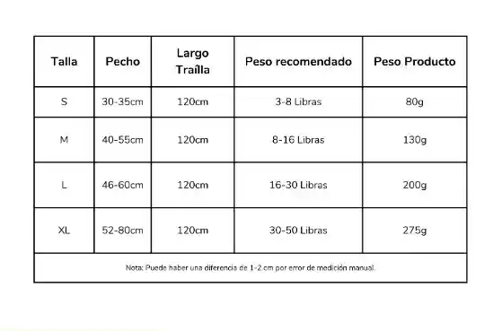 Traílla Con Arnés Mango De Goma Talla L