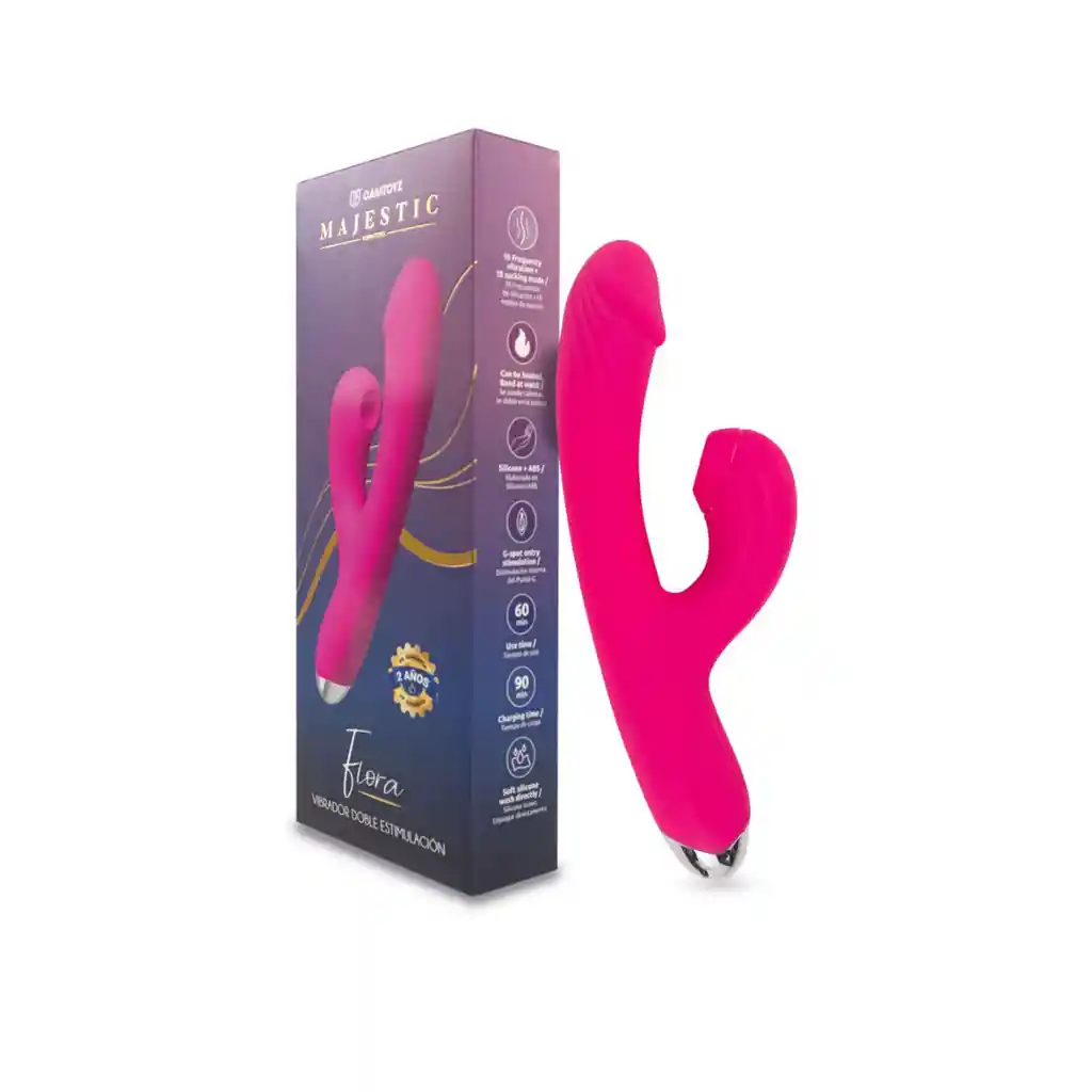 Vibrador Majestic Doble Estimulación Flora.