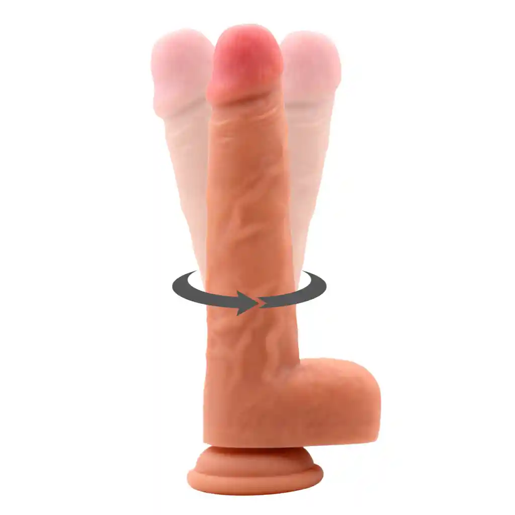Vibrador De Rotación Y Empuje Con Control Remoto Recargable 18cm Piel