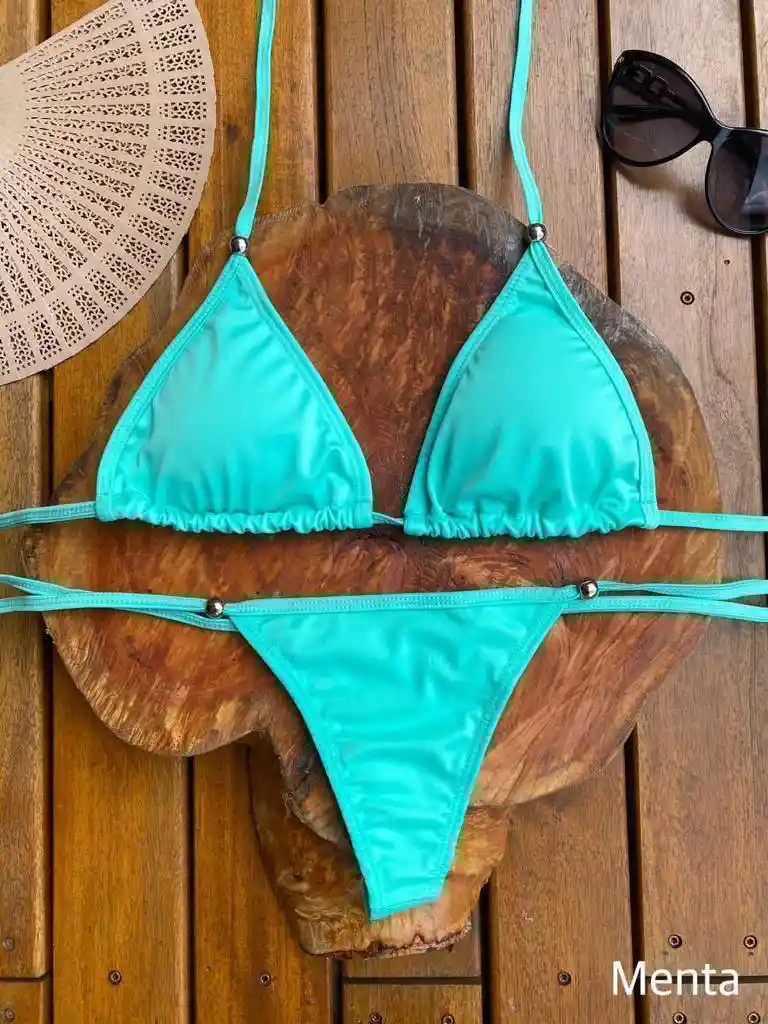 Asoleador 2 Piezas Con Top Con Copa Y Panty Bronceador Talla Unica (s O M)