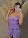 Pijama Algodón Promocion En Short Estampado Con Encaje