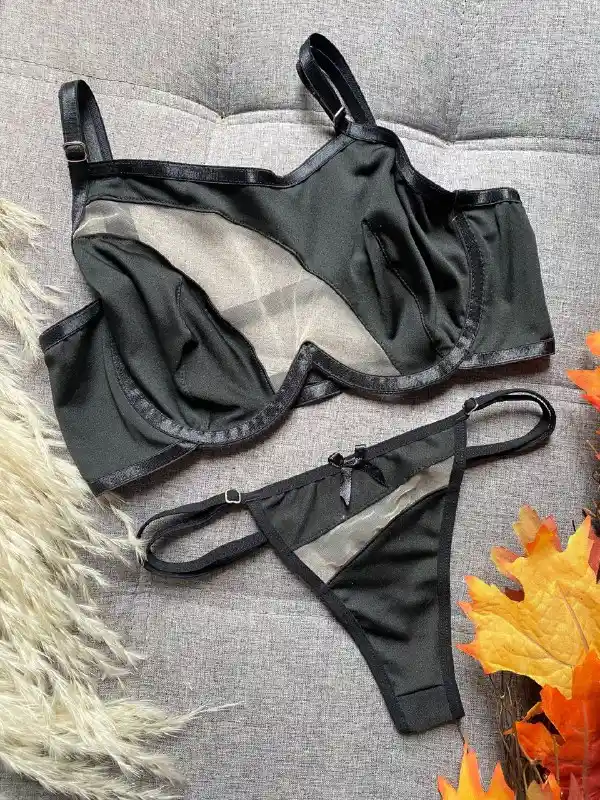 Conjunto Mallapiel Con Varilla En Lycra Crop Top Y Panty