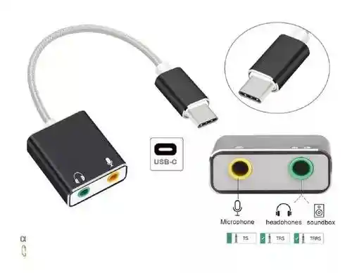 Tarjeta De Sonido Externa Tipo C Virtual 7.1 Ch Win - Ios - Linux Android Compuvirtual