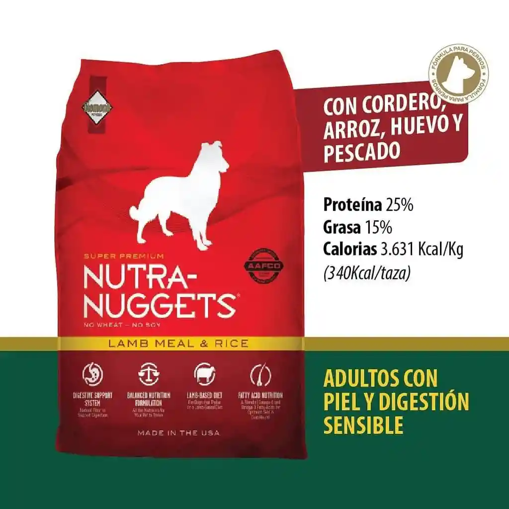 Nutra Nuggets Perro Cordero Y Arroz (rojo) X 15kg