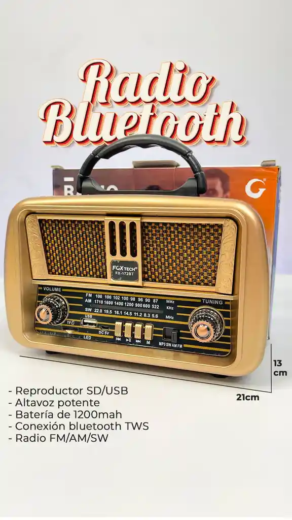 Radio Retro Fox Tech 172 Bt