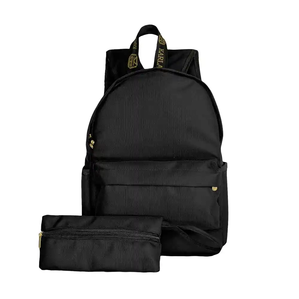 Morral Mochila Unisex Casual Mediano Karla Chacon Owen Negro