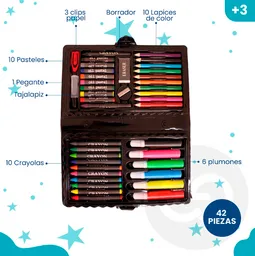 Set De Arte Infantil 42 Piezas Colores Marcadores Crayones