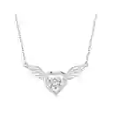 Collar Cadena Para Mujer Alas Ángel Corazón En Plata 925