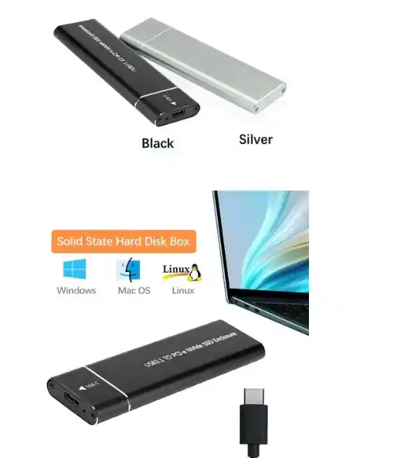 Usb3.1 M.2 Sata Ssd Carcasa Metalica Ssd Pci-e A Externo De Metal Carcasa Móvil Compatible Nvme
