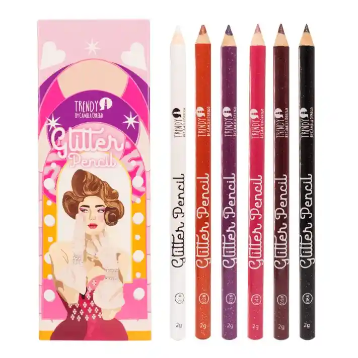 Kit X 6 Delineadores De Ojos Glitter Pencil