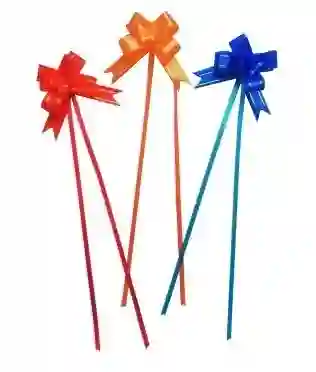 Moño Grande Magico En Cinta Decorativo Para Regalo Colores Solidos Paquete X6