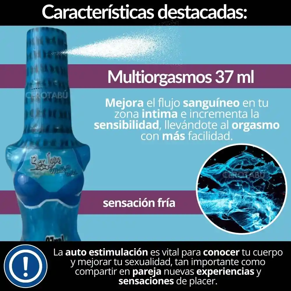 Lubricante Multiorgasmos Sensacion Fria Saborizado X 37ml