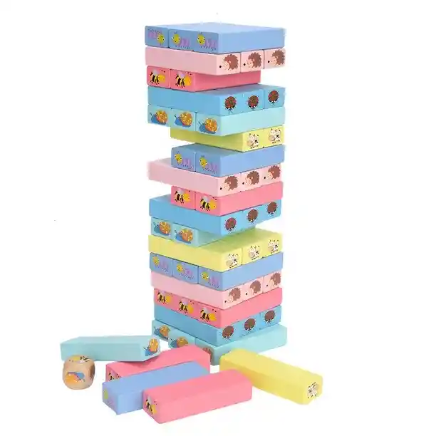 Jenga De Madera Didáctica Infantil De Animales Para Niños