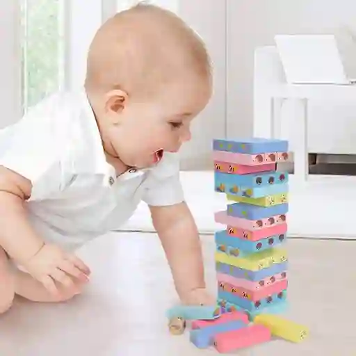 Jenga De Madera Didáctica Infantil De Animales Para Niños
