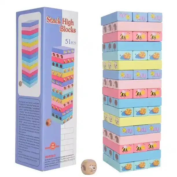 Jenga De Madera Didáctica Infantil De Animales Para Niños