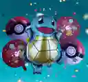 Bouquet X 5 Globos Metalizados Tortuga Pokémon