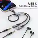 Cable Adaptador Usb Tipo C A 3.5 Mm 2 En 1 Jack Audifonos