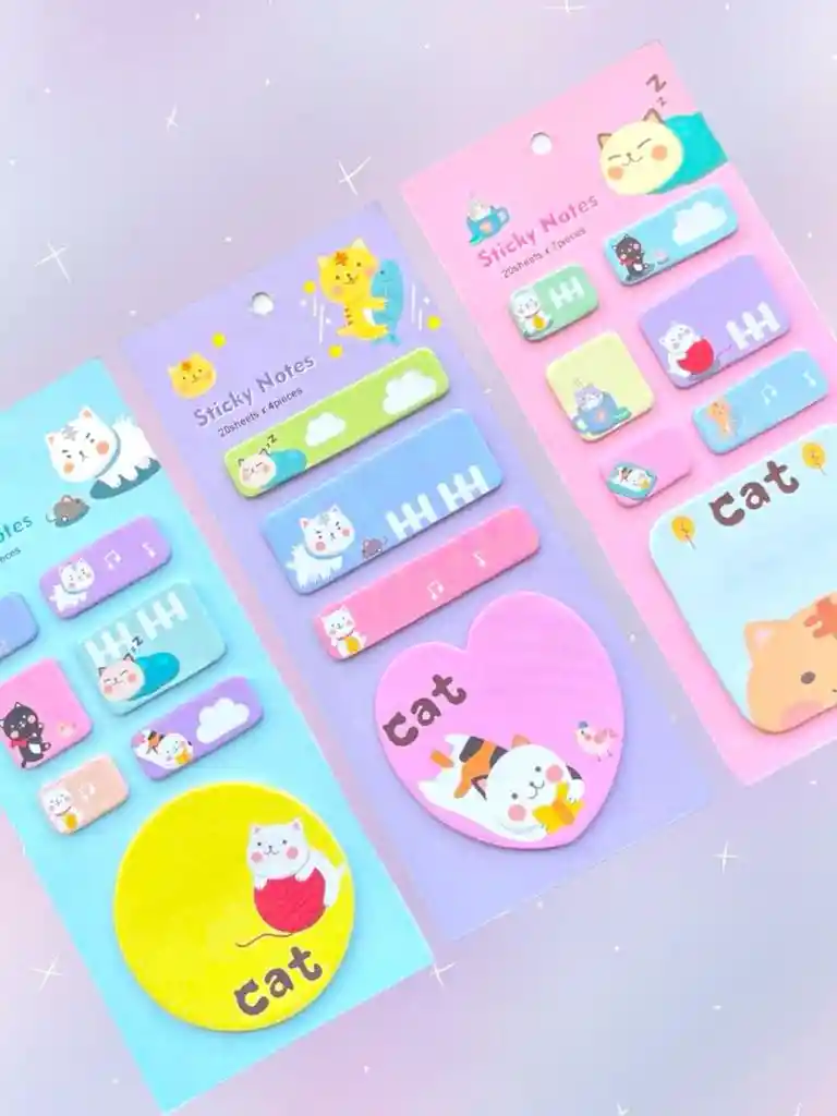 Papeleria Kawaii - Notas Adhesivas Cat - Potsis De Gaticos