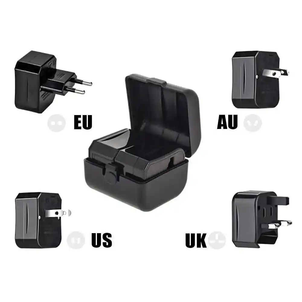 Adaptador Europeo Travel Convertible Con Estuche 110-240v