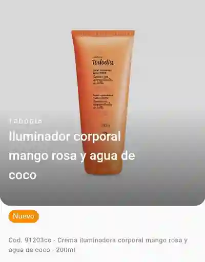 Natura - Iluminador Corporal Tododia - Mango Rosa Y Agua De Coco - 200 Ml