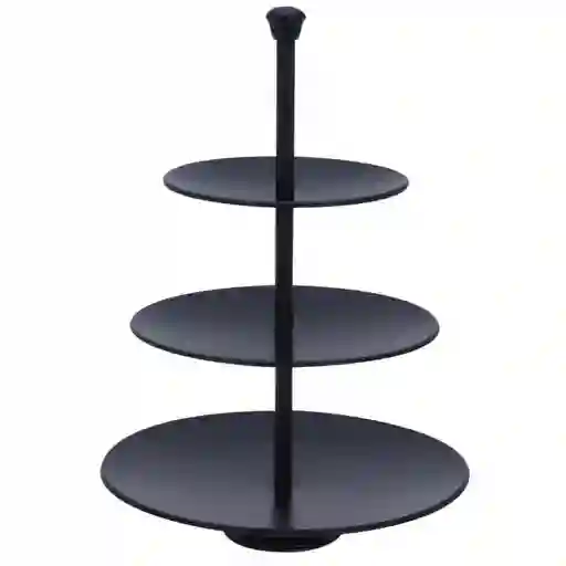 Pedestal Excellent Houseware 3 Pisos Negro En Acero