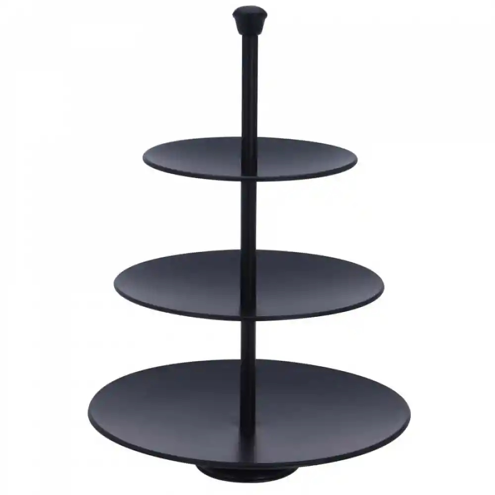 Pedestal Excellent Houseware 3 Pisos Negro En Acero