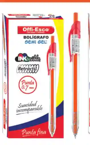 Esfero Oe-052 Rt Semigel 0.7 Rojo