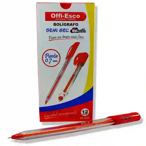 Esfero Oe-076 Semi Gel 0.7 Rojo