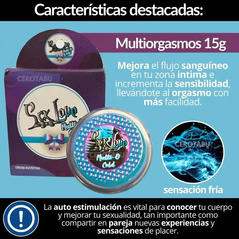 Lubricante Multiorgasmos En Crema Sensacion Fria Sex Love X 15g