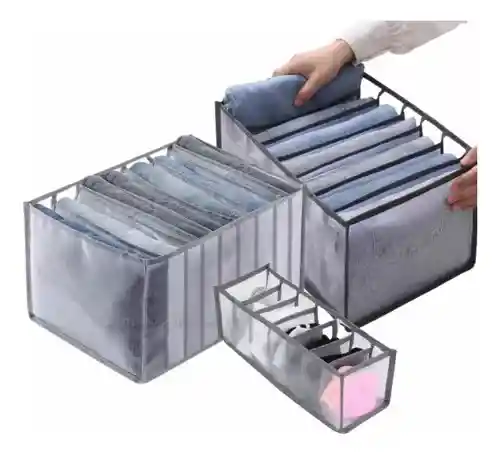 Set X3 Organizador De Ropa Almacenar Camisas Jeans Medias