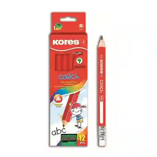 Lapiz Kores Jumbo Caja *12 Negro
