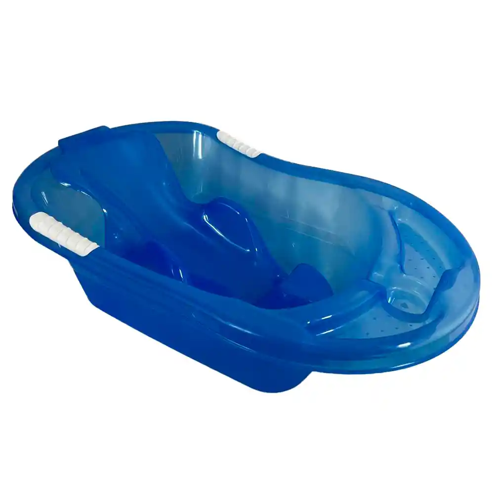 Bañera O Tina De Baño Plastico Con Soporte Para Bebe Azul