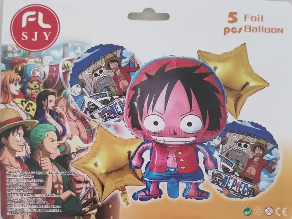 Kit De Globos Metalizados One Piece Sin Inflar