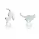 Aretes Topos Para Mujer Gato Con Perlas Fabricados En Plata 925