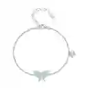 Pulsera Manilla Para Mujer Mariposa Circones En Plata 925