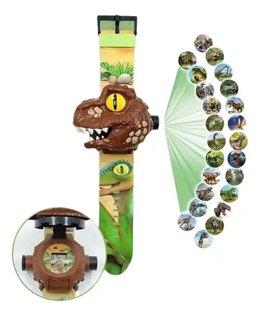 Reloj Niños Proyector Luz Digital Dinosaurio Jurassic Mundo