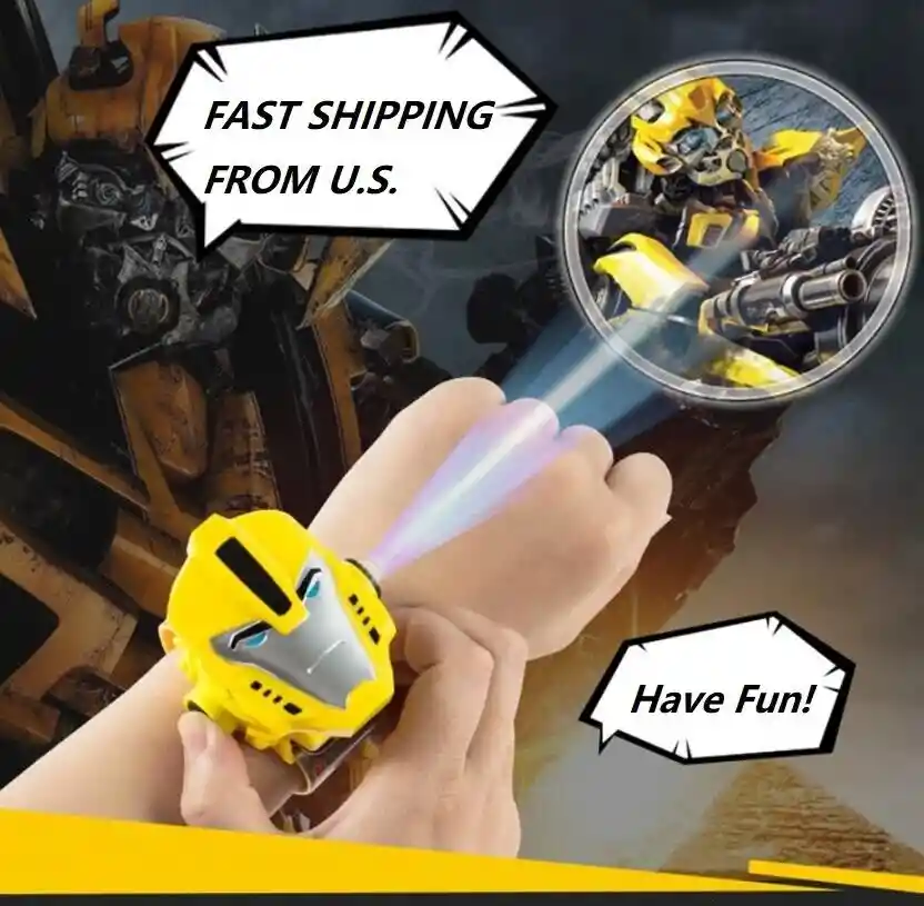 Reloj Niños Proyector Luz Digital Transformers Bumblebee