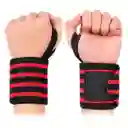 Kit X2 Muñequeras Levantamiento Pesas Straps Venda Protector Rojo