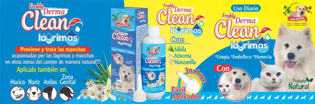 Limpiador De Lagrimas De Mascotas Derman Clean Lagrimas Perros Y Gatos 120 Gr Limpia Humecta Embellece Mascotas