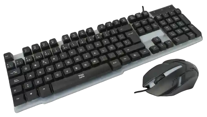 Kit Gaming Mouse Y Teclado Alambrico Km100 - Blanco /negro