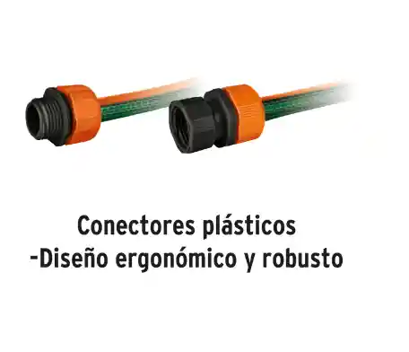 Manguera De 1/2" Reforzada 3 Capas De 15 Metros Con Conexiones Plásticas Truper