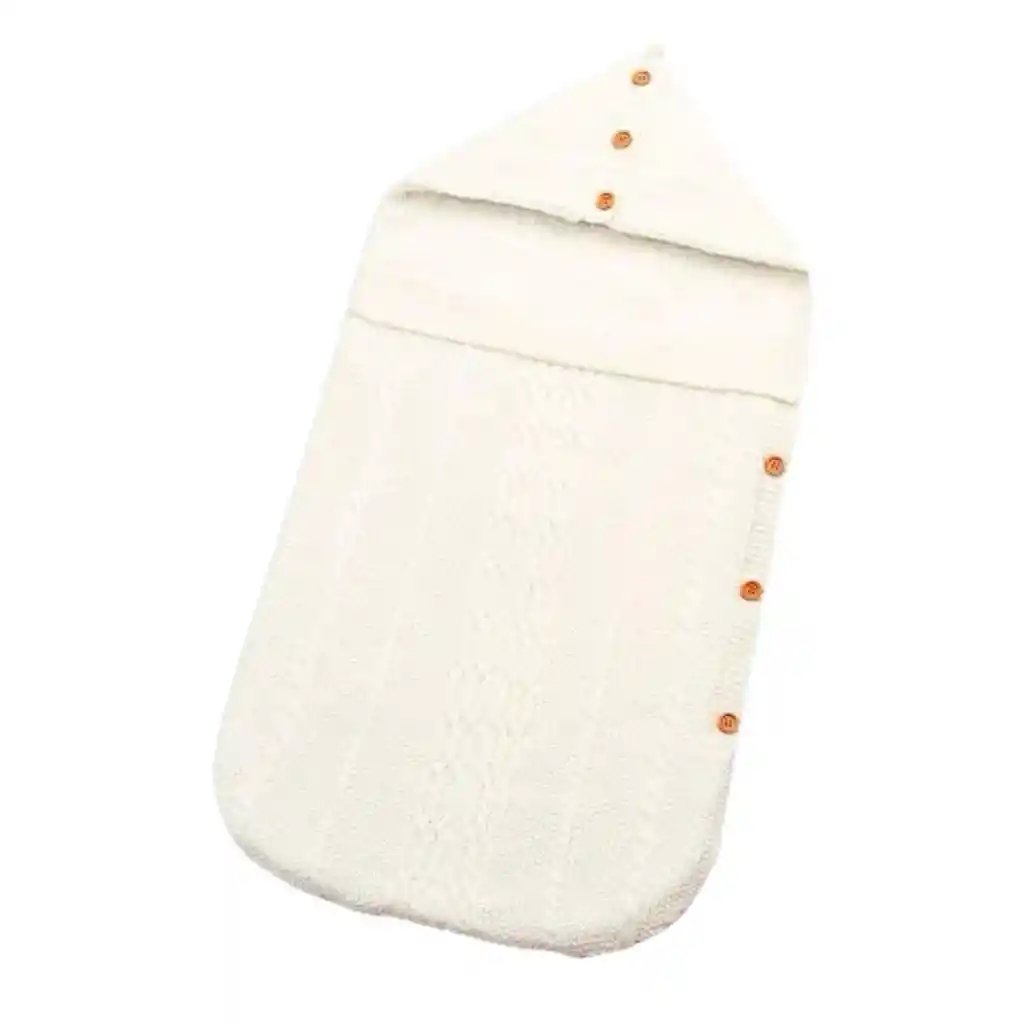 Cobija Tipo Ovejera Con Botones Blanca 75 X 35 Cm