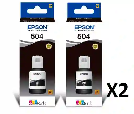 Tinta Epson 504 Para Uso En Impresoras L4150 L4160 L6161 L6171 Kit X2