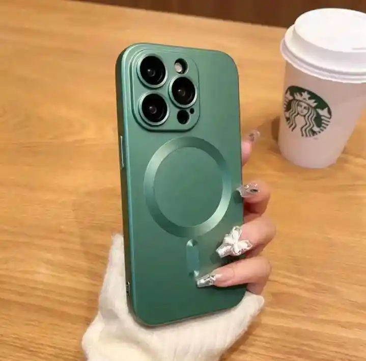 Case O Funda Magsafe Iphone 13 Pro Max (verde Metalizado)