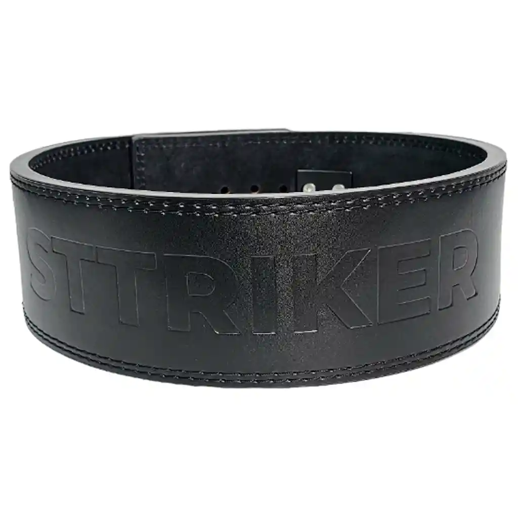 Cinturon Cuero Pesas Gym Powerlifting Hebilla Palanca Negro