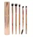 Kit Brocha Ojos Metaliza Oro Rosa Trendy X5 Unidades