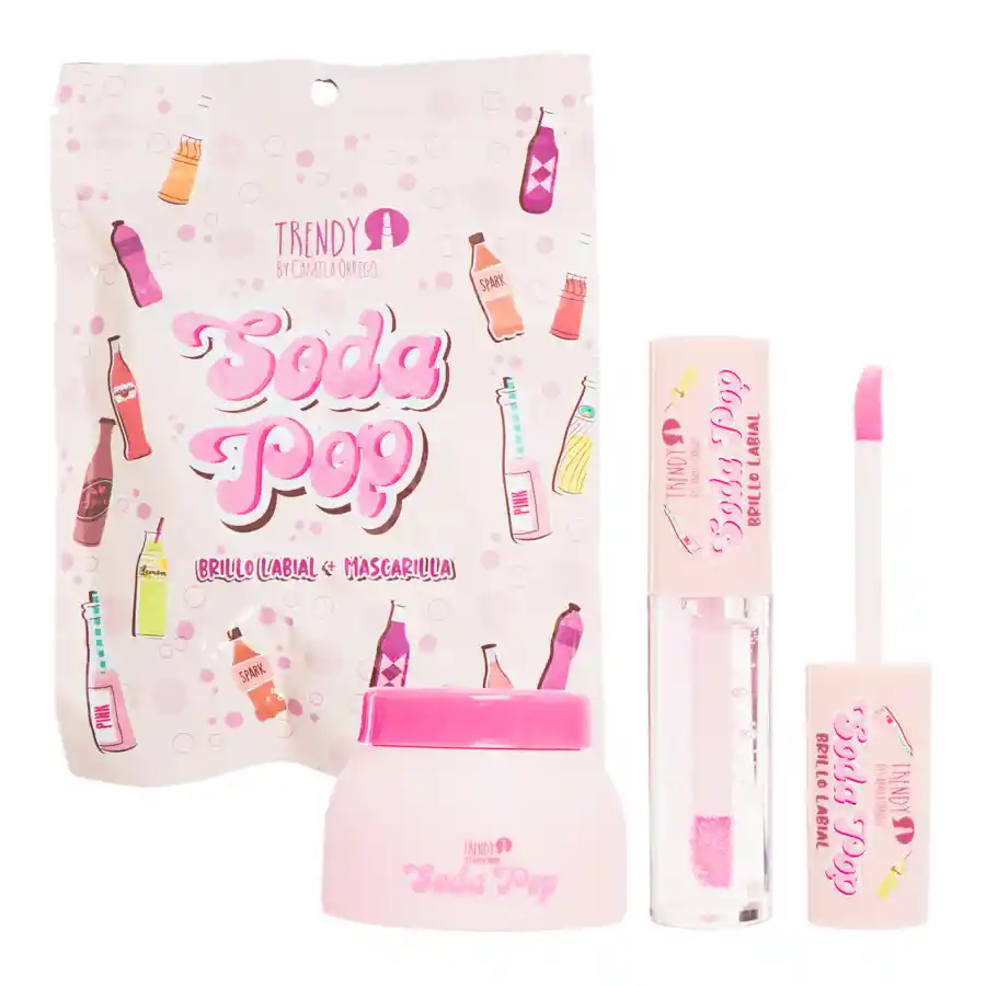 Trendy Kit De Labios Soda Pop Brillo Y Mascarilla