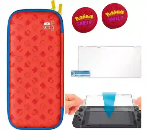 Estuche Para Nintendo Switch Con Vidrio Protector Para La Pantalla Y Grids