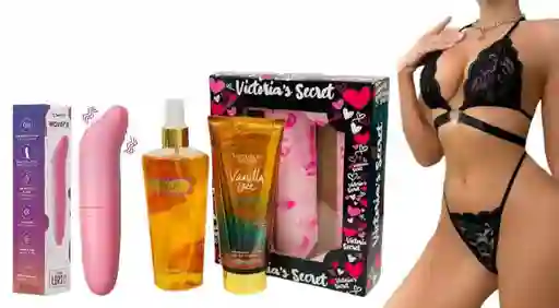 Bala Vibradora Juguete Sexual + Lencería Sexy Ropa Interior + Perfume Splash Y Crema Corporal Victoria Secret+ Obsequio Feromonas
