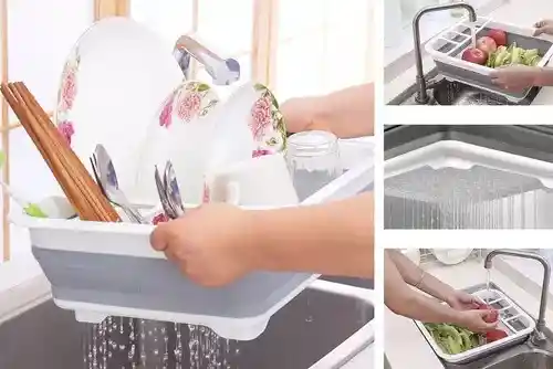 Escurridor Organizador De Platos Plegable Para Cocina Pequeño